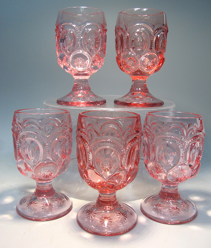 Vintage Fenton Moon & Star EAPG Pink Cranberry Depression Glass