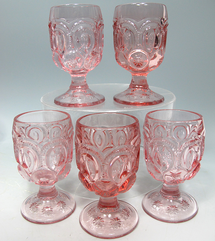 Vintage Fenton Moon & Star EAPG Pink Cranberry Depression Glass