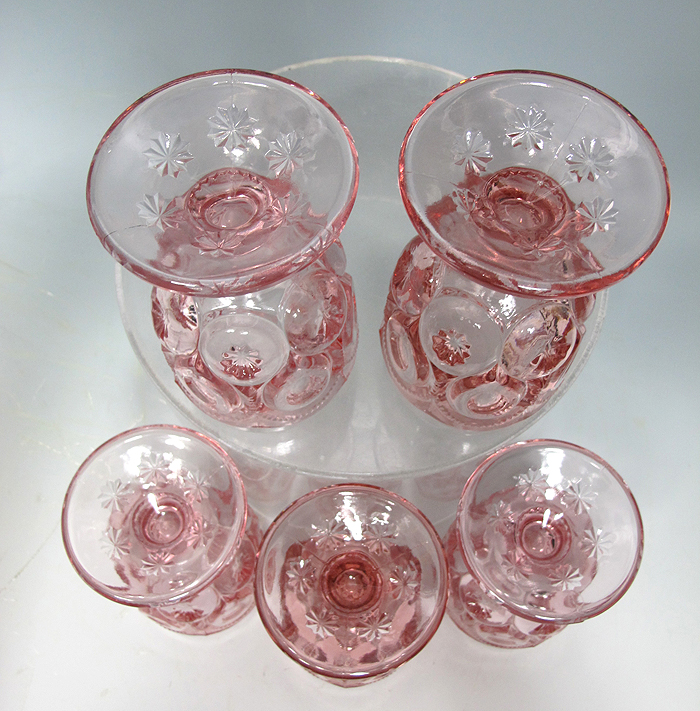 Vintage Fenton Moon & Star EAPG Pink Cranberry Depression Glass