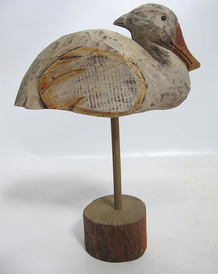 Vintage Pegleg Shorebird Duck Goose Decoy Folk Art Wooden Bird Carving