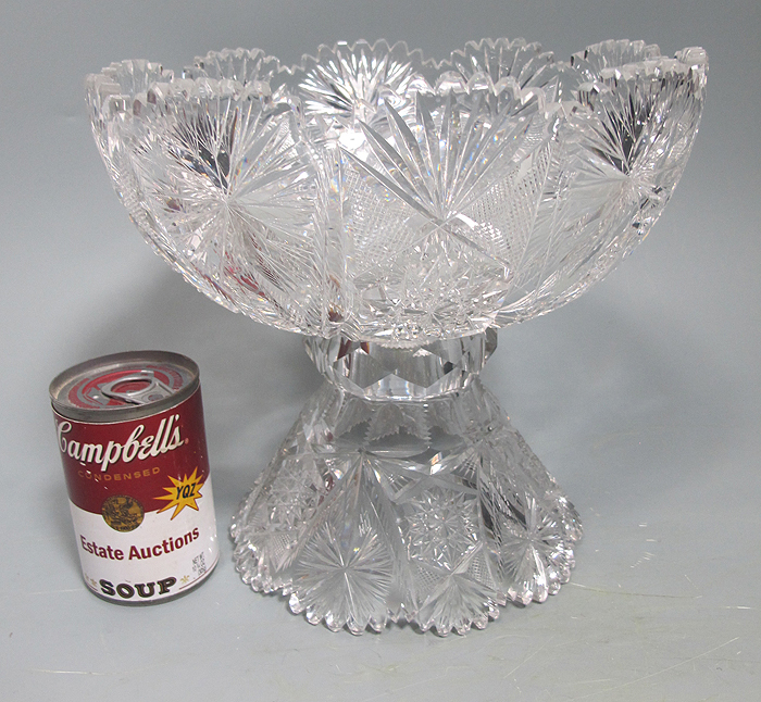 ABP Antique Early American Brilliant Period Cut Glass Crystal Punch