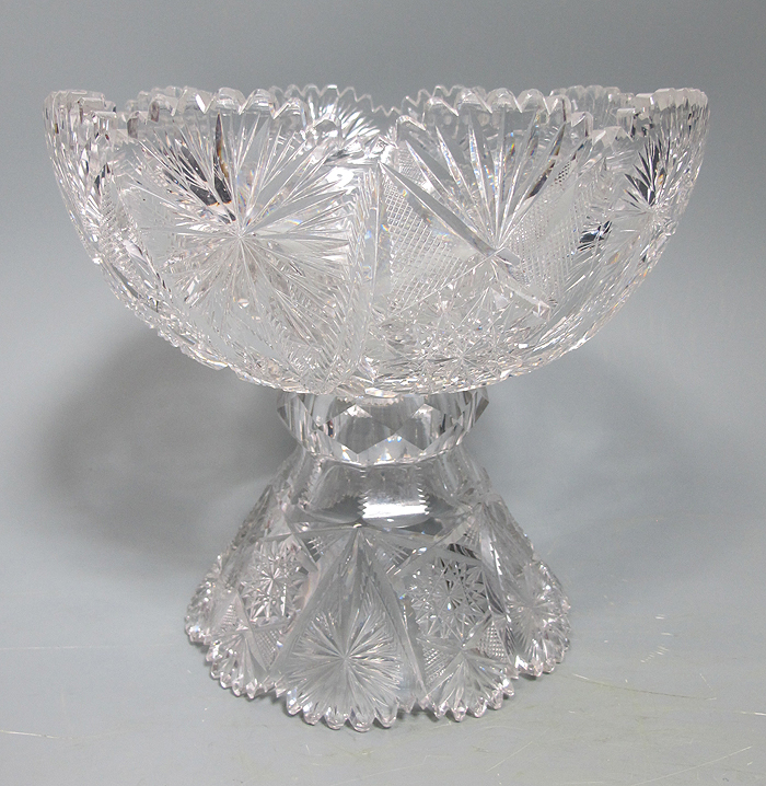 ABP Antique Early American Brilliant Period Cut Glass Crystal Punch